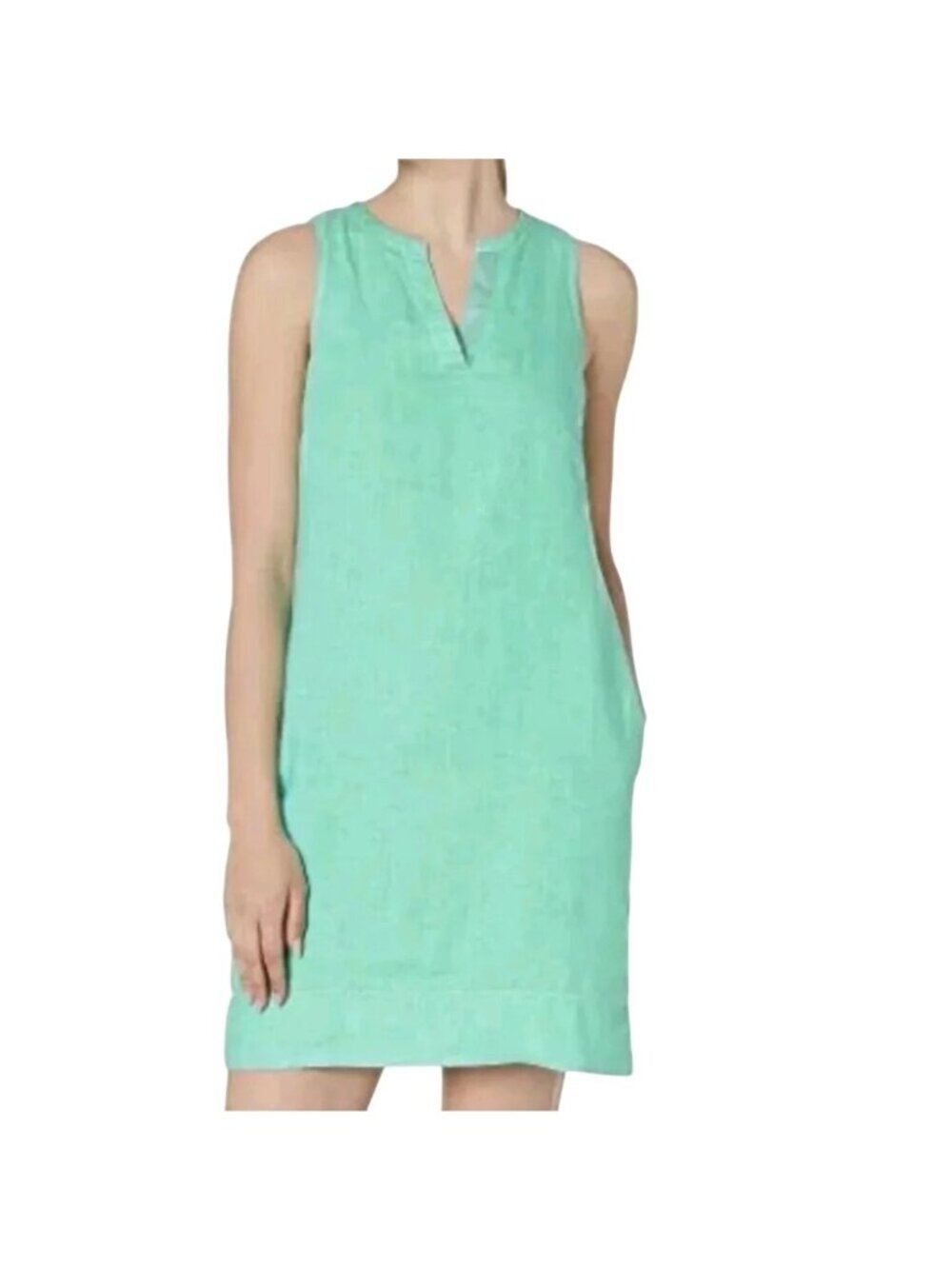Tommy Bahama Seaglass Linen Shift Seaport Teal Dress Size Medium